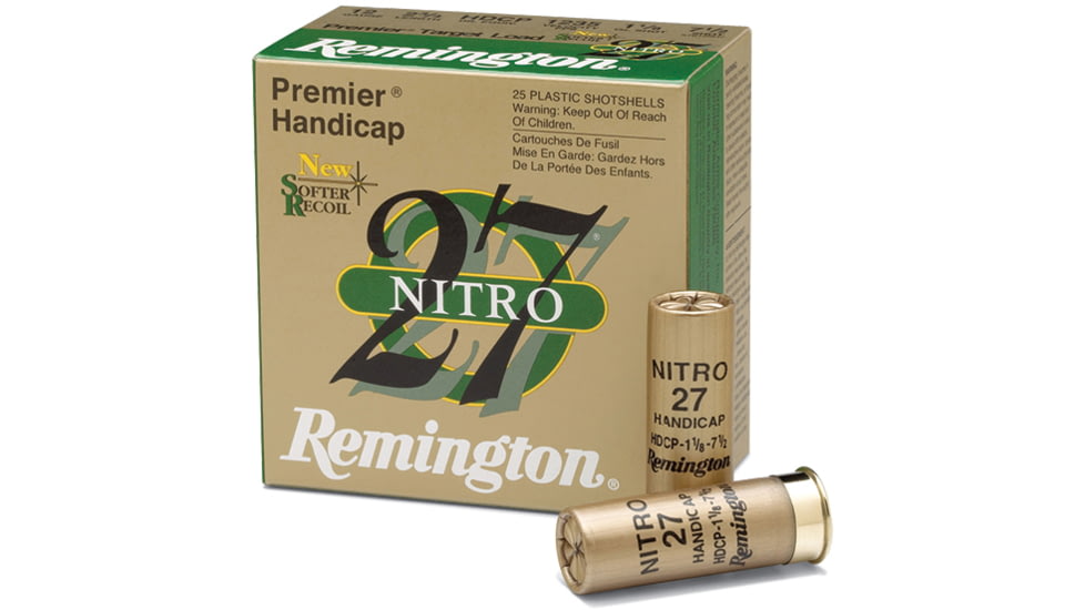 Remington Premier Nitro 27 Target 12 Gauge 1oz 2.75in 1290 ft/s #7.5 Centerfire Shotgun Ammo, 25 Rounds, 20227