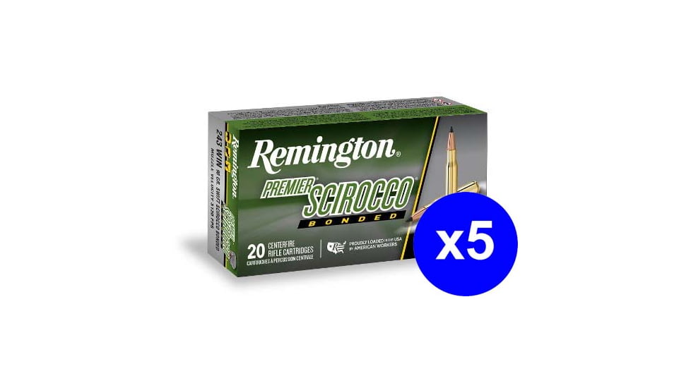 Remington Premier Scirocco Bonded .270 Winchester 130 Grain Swift Scirocco Bonded Centerfire Rifle Ammo, 100 Rounds