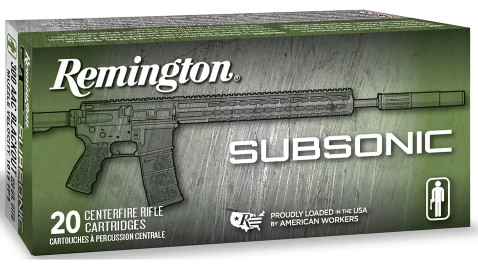 Remington Subsonic .300 AAC Blackout 220 Grain Open Tip Flat Base Centerfire Rifle Ammo, 20 Rounds, 28430