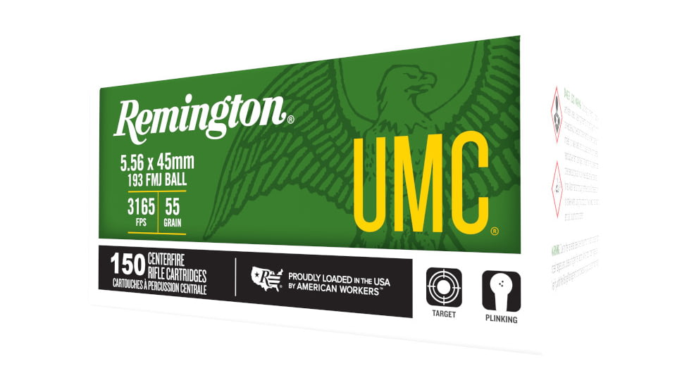 Remington UMC 193 55 GR Ball Brass Cased Rifle Ammunition
