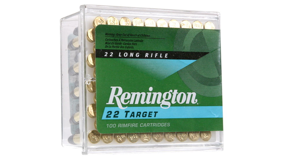 Remington 22 Target .22 Long Rifle 40 Grain Round Nose Brass Cased Rimfire Ammo, 50 Rounds, 21022