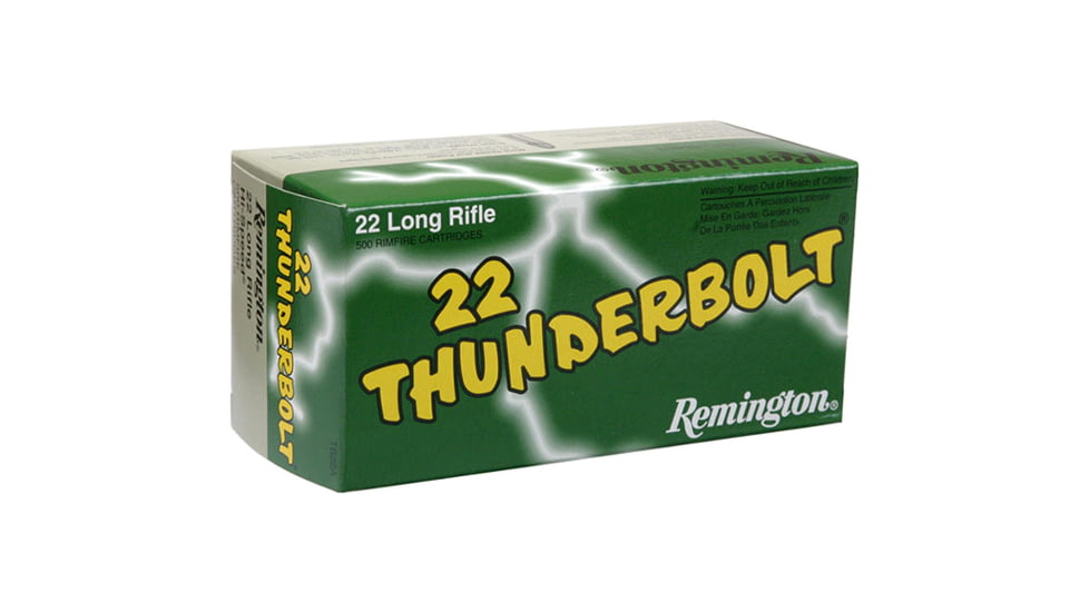 Remington 22 Thunderbolt .22 Long Rifle 40 Grain Round Nose Brass Cased Rimfire Ammo, 500 Rounds, 21241