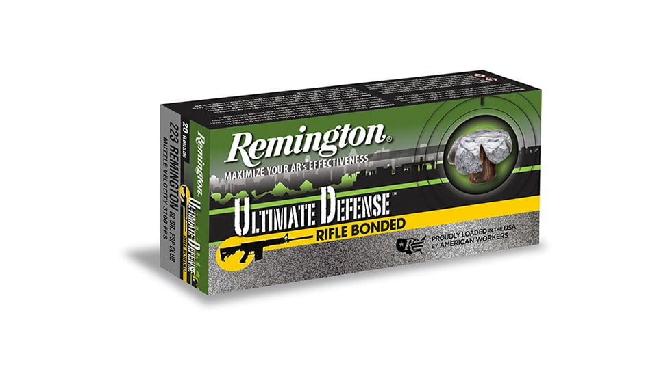 Remington Ultimate Defense Rifle Bonded .223 Remington 62 grain Core-Lokt Ultra Bonded Pointed Soft Point Centerfire Rifle Ammo, 20 Rounds, 22107