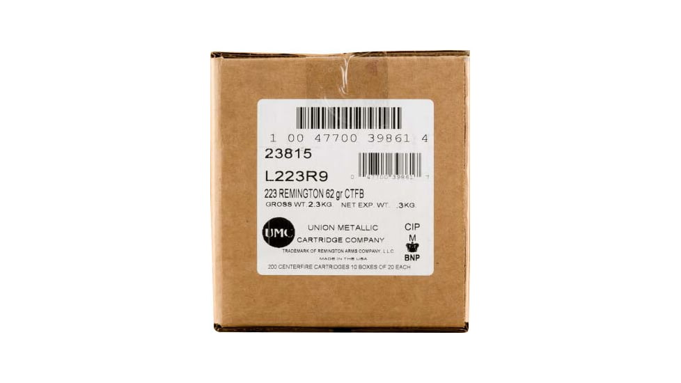 Remington UMC .223 Remington Closed Tip Flat Base Brass Cased Rifle Ammo, 200 Rounds, 23815