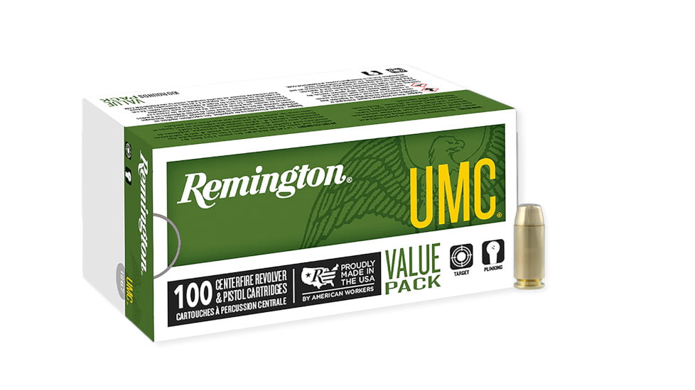 Remington UMC .40 S&amp;W 180 Grain Full Metal Jacket Centerfire Pistol Ammo, 100 Rounds, 23795