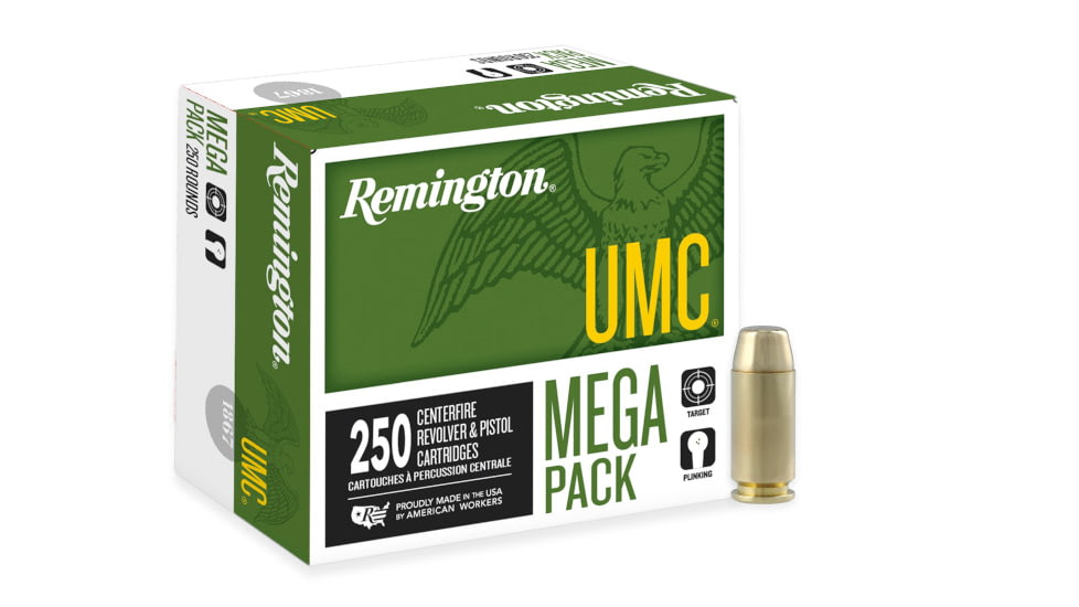 Remington UMC .40 S&amp;W 180 Grain Full Metal Jacket Centerfire Pistol Ammo, 250 Rounds, 23779