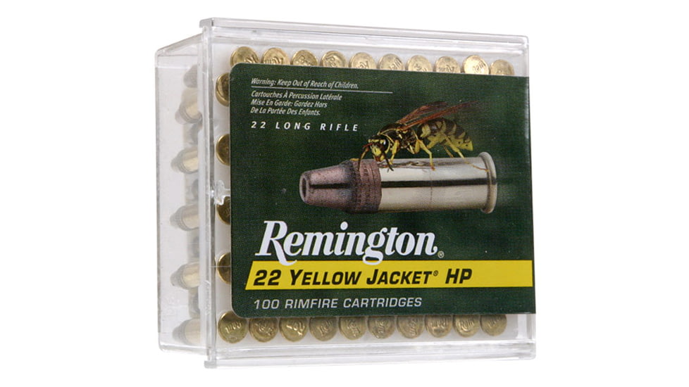 Remington 22 Yellow Jacket .22 Long Rifle 33 Grain Truncated Cone Hollow Point Brass Cased Rimfire Ammo, 50 Rounds, 21074