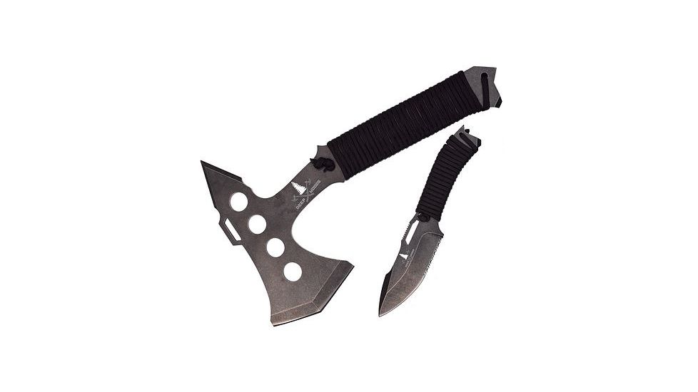 Renegade Tactical Steel Deep Woods Wolf Axe with 8in Knife, Black RT116