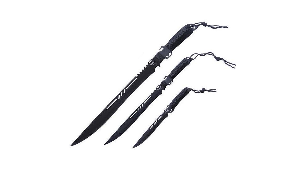 Renegade Tactical Steel Strike Force Tri-Shadow Machete Set, Black RT133