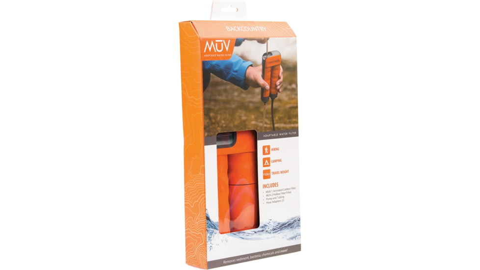 Renovo Water 09 MUV Backcountry Pump Package with Hanging Tab, Pack 13.5 Oz, Filters 99.999% Of Bacteria, REN-M-09