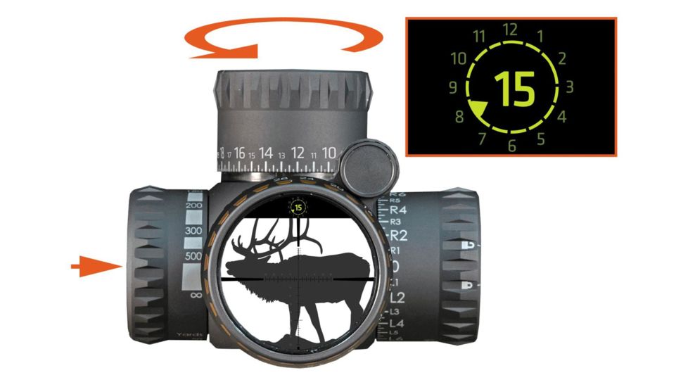 Revic PMR 428 4.5-28x56 Smart Rifle Scope, 34 in Tube, MOA RT 1 Reticle, Left Handed, Gray, E2600L