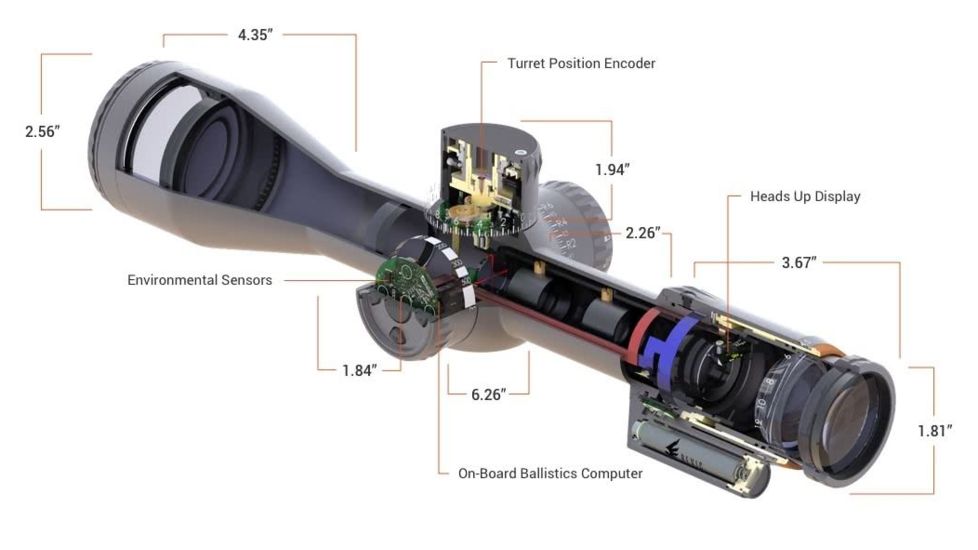 Revic PMR 428 4.5-28x56 Smart Rifle Scope, 34 in Tube, MOA RT 1 Reticle, Left Handed, Gray, E2600L