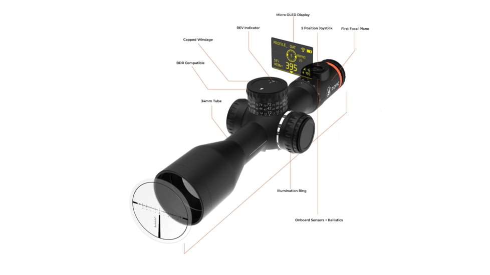 Revic Radikl RS21b 3.5-21x44mm 34mm Tube Smart Rifle Scope First Focal Plane, FFP RH2 MOA Reticle, Matte Black, AY-R-2611