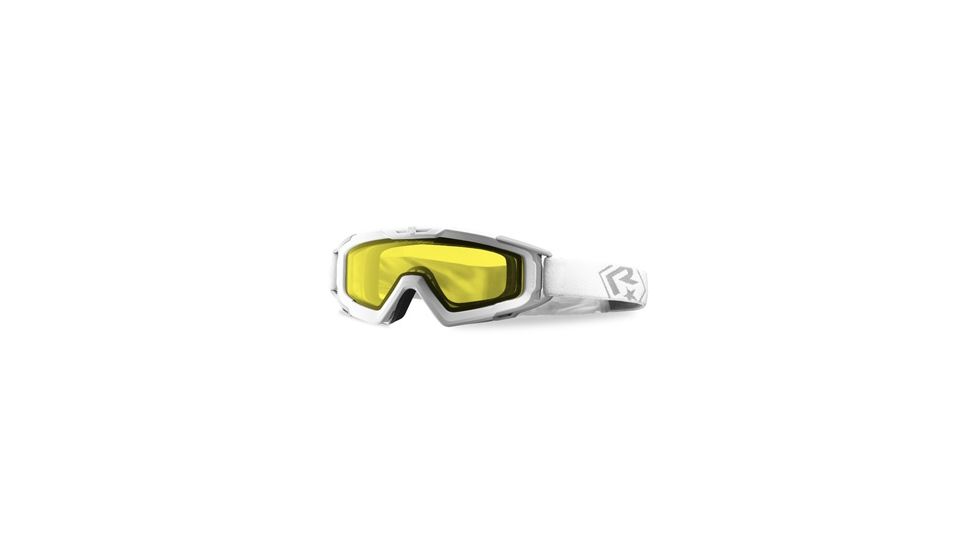 Revision Snowhawk Basic Goggle System w/ Yellow High-Contrast Lens, White Frame, 4-0100-0011