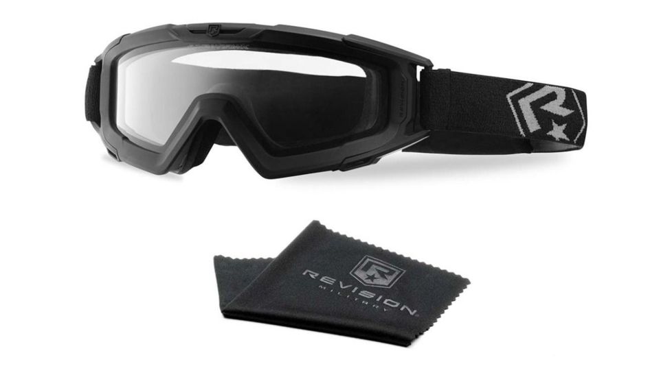 Revision Snowhawk Goggle System Basic Kit, Clear Lens, Black Frame, 4-0101-0005