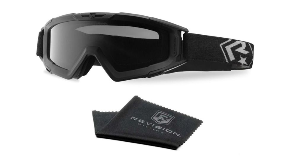 Revision Snowhawk Goggle System Basic Kit, Smoke Lens, Black Frame, 4-0101-0009