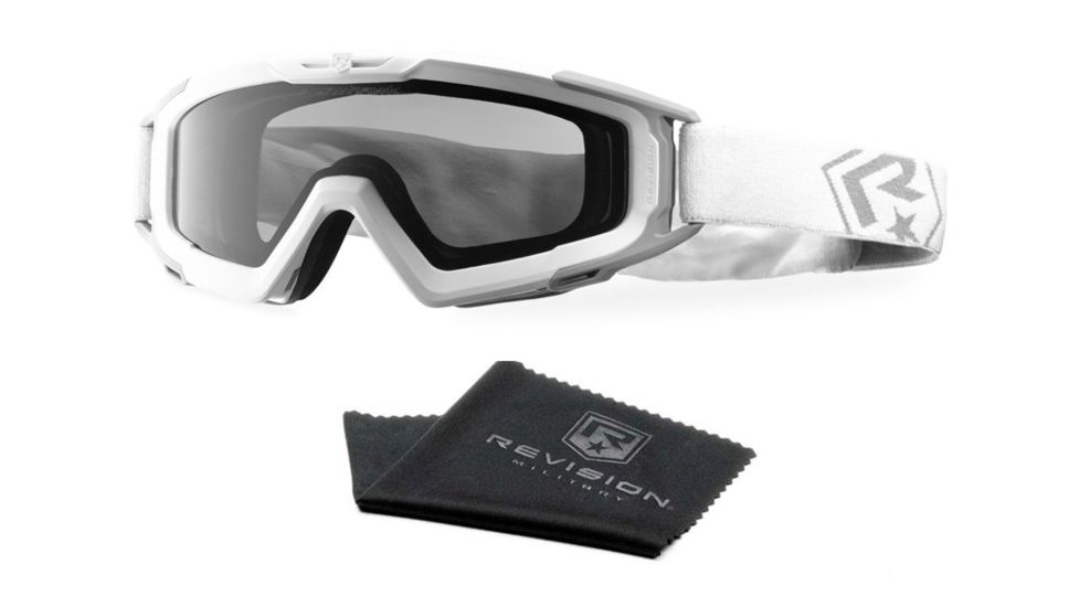 Revision Snowhawk Goggle System Basic Kit, Smoke Lens, White Frame, 4-0101-0010