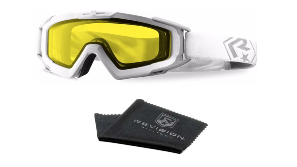 Revision Snowhawk Goggle System Basic Kit, Yellow Lens, White Frame, 4-0101-0012