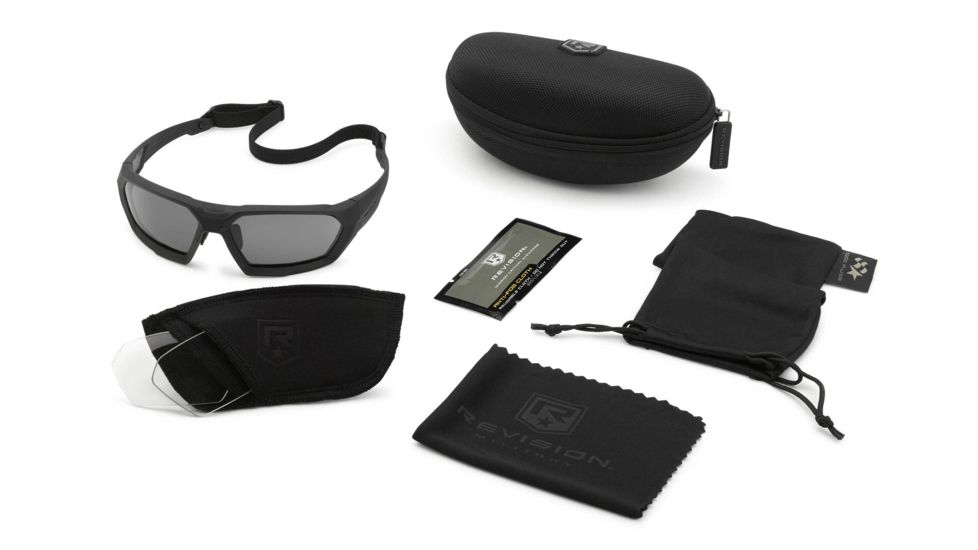 Revision Unisex Shadowstrike Ballistic Sunglass Military, Black, w/ Clear, Solar Lenses 4-0750-0103