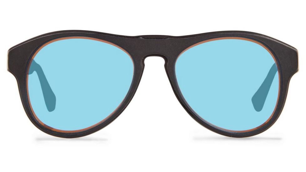 Revo Blackwell Progressive Prescription Sunglasses, Black Leather Frame, Crystal Blue Water Lens, Polarized-RE1008-01GBLPR