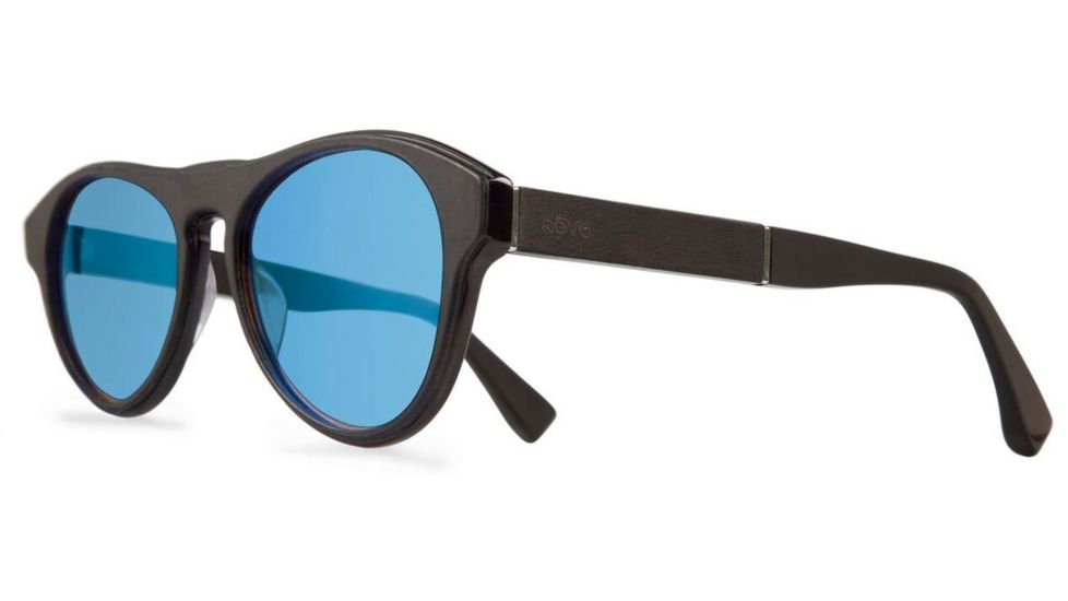 Revo Blackwell Progressive Prescription Sunglasses, Black Leather Frame, Crystal Blue Water Lens, Polarized-RE1008-01GBLPR