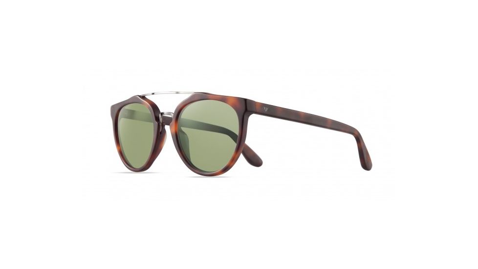 Revo Buzz Sunglasses, Honey Matte Tortoise Frame, Custom Green Lens, Polarized, RBV 1006 02 BGR