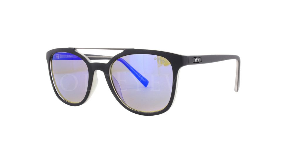 Revo Clayton Progressive Prescription Sunglasses, Matte Black/Crystal Frame, Polarized, RE 1040 11 GBHPR