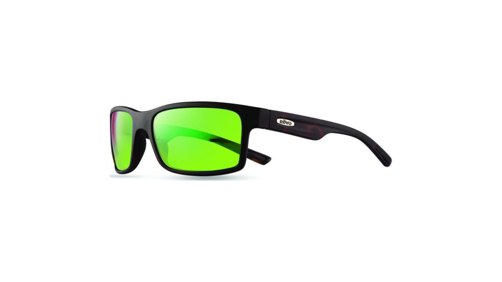 Revo Crawler XL Sunglasses, Matte Tortoise Frame, Green Water Lens, Polarized, RE 1071XL 02 GN
