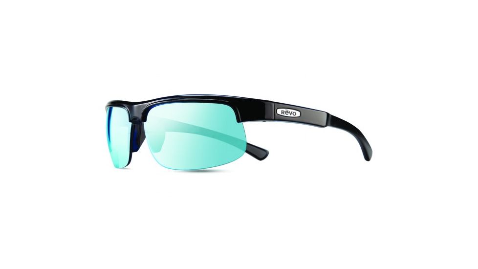 Revo Cusp C Single Vision Prescription Sunglasses, Black/Blue Frame, Polarized, RE 1024 15 BLSV