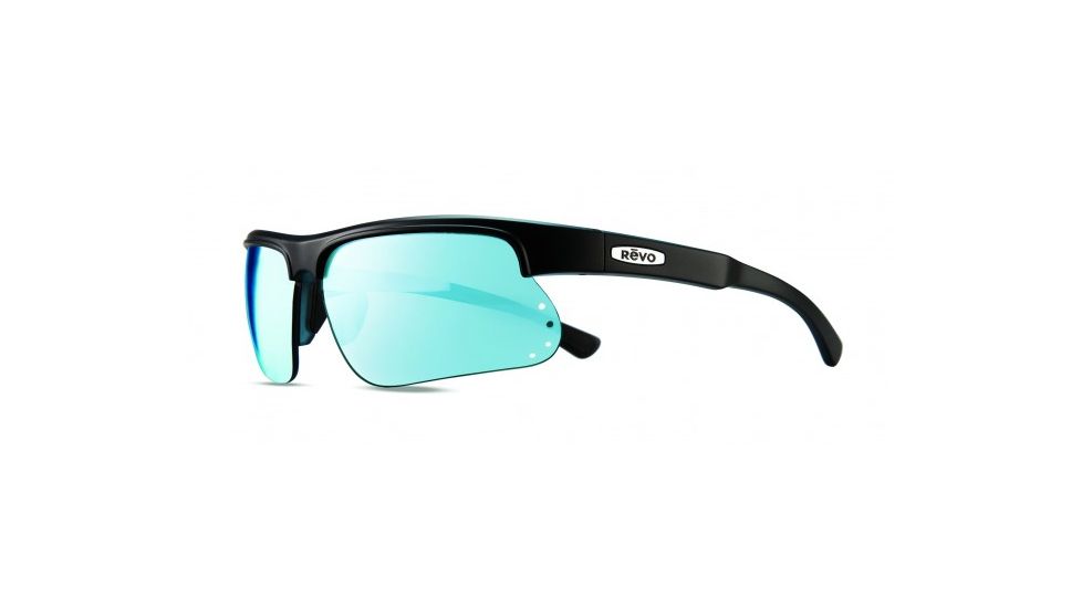 Revo Cusp S Single Vision Prescription Sunglasses, Black/Blue Frame, Polarized, RE 1025 15 BLSV