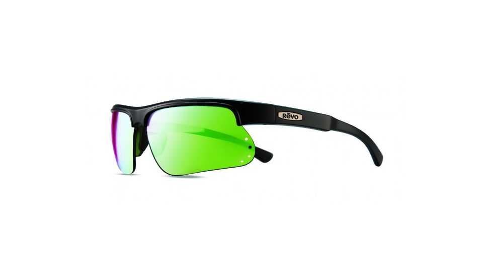 Revo Cusp S Single Vision Prescription Sunglasses, Black/Green Frame, Polarized, RE 1025 18 GNSV