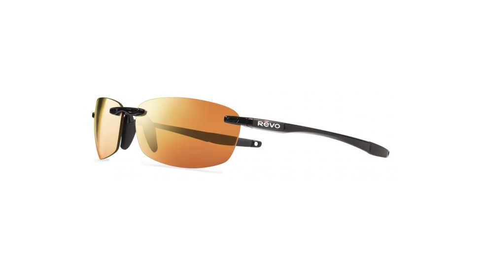Revo Descend E Global Fit Sunglasses, Black Frame, Solar Orange Lens, Polarized, RE 4060GF 01 OG