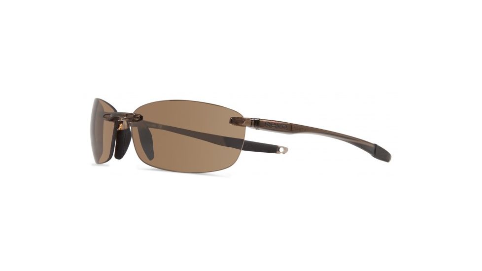 Revo Descend E Global Fit Sunglasses, Crystal Brown Frame, Terra Lens, Polarized, RE 4060GF 02 BR