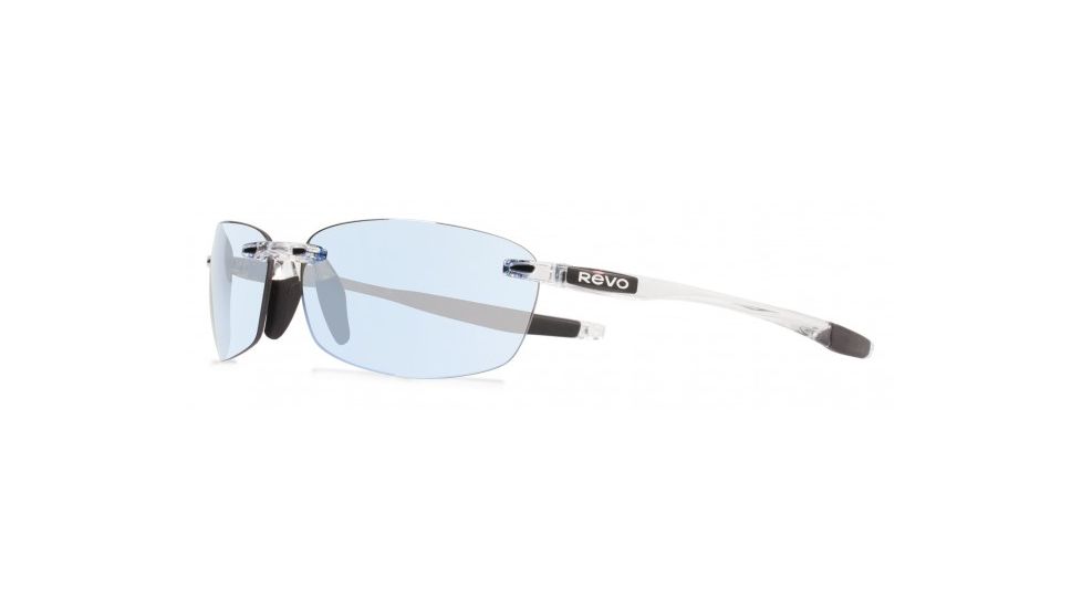 Revo Descend E Global Fit Sunglasses, Crystal Frame, Blue Water Lens, Polarized, RE 4060GF 09 BL