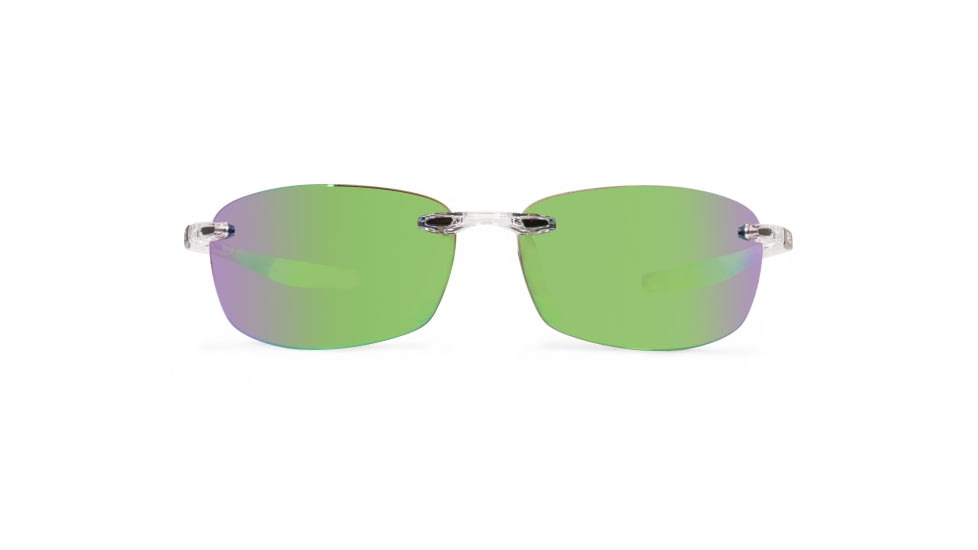 Revo Descend E Global Fit Sunglasses, Crystal Frame, Green Water Lens, Polarized, RE 4060GF 09 GN