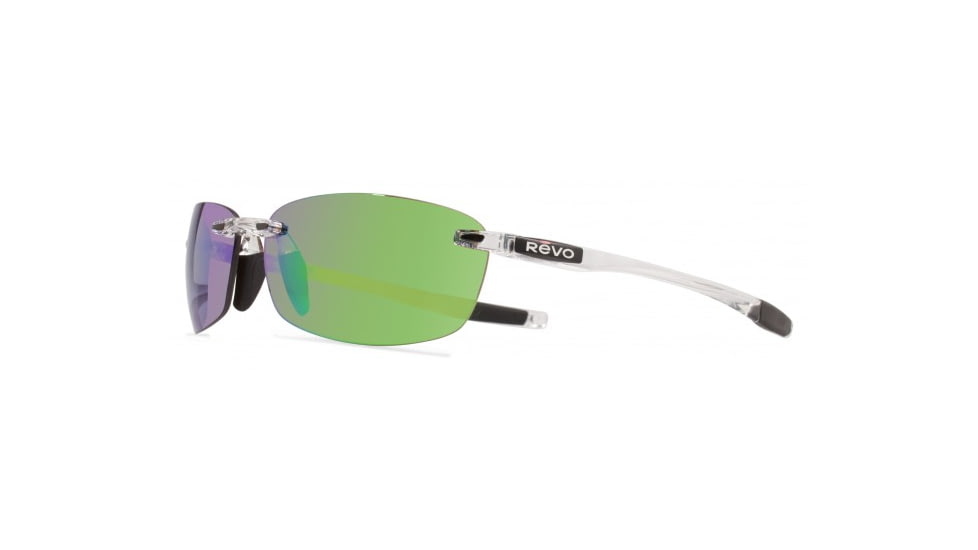 Revo Descend E Global Fit Sunglasses, Crystal Frame, Green Water Lens, Polarized, RE 4060GF 09 GN