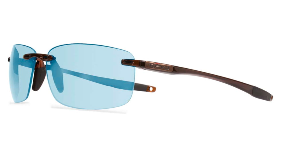 Revo Descend N Sunglasses, Crystal Brown Frame, Blue Water Lens RE4059-02-BL