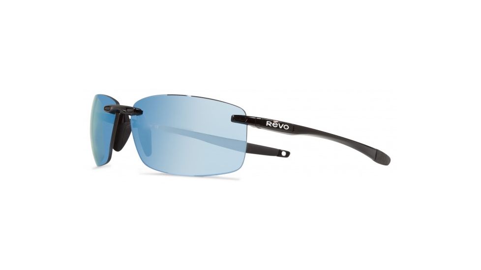 Revo Descend Xl Eyewear - Unisex - Sunglasses, Black Frame, Blue Water Lens, Polarized, RE 1070XL 01 BL