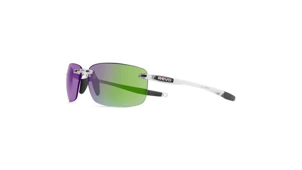 Revo Descend Xl Sunglasses, Crystal Frame, Green Water Lens, Polarized, RE 1070XL 09 GN