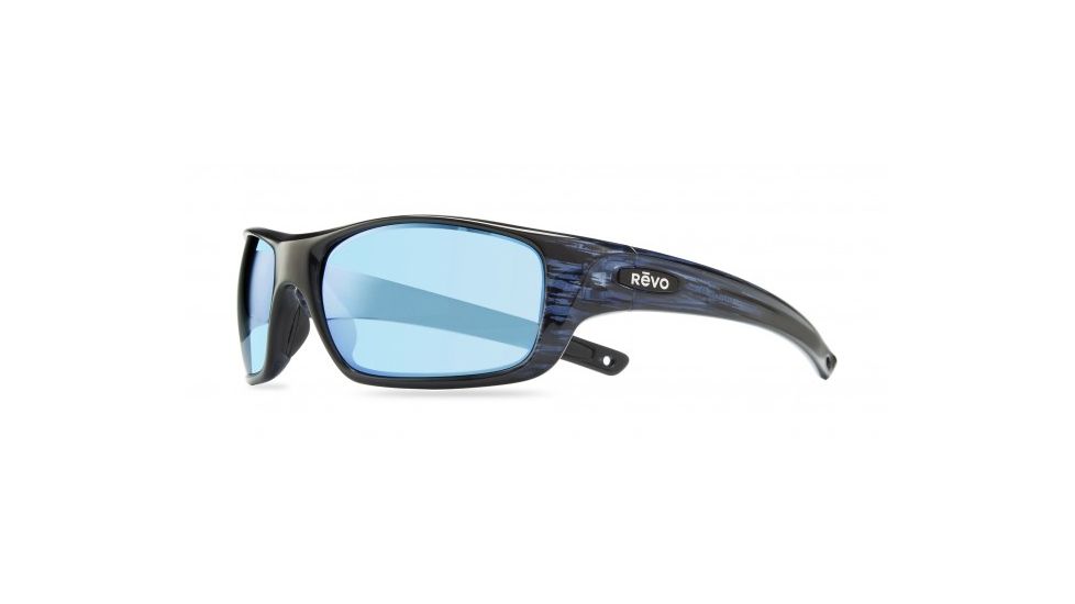 Revo Guide II Sunglasses, Navy Woodgrain Frame, Blue Water Lens, Polarized, RE 4073 05 BL