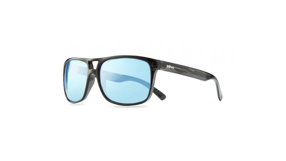 Revo Holsby Sunglasses, Black Woodgrain Frame, Blue Water Lens, Polarized, RE 1019 01 GBL