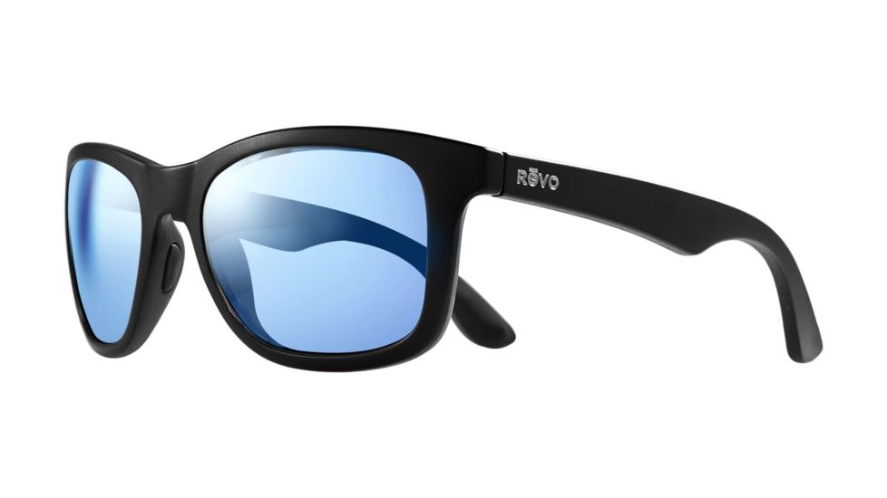 Revo Huddie Eyewear - Unisex - Sunglasses, Matte Black Frame, Blue Water Lens, Polarized, RE 1000 21 BL