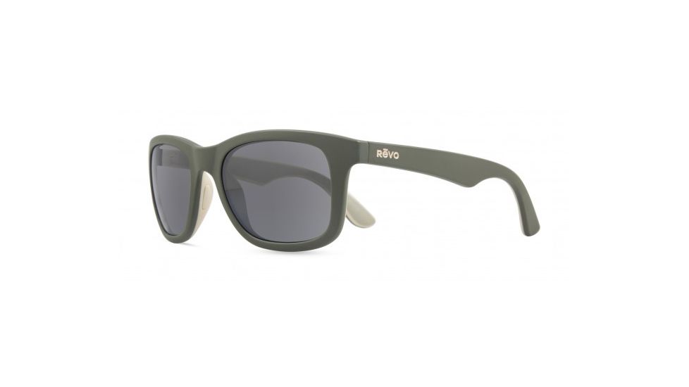 Revo Huddie Eyewear - Unisex - Sunglasses, Matte Military Green Frame, Graphite Lens, Polarized, RE 1000 18 GY