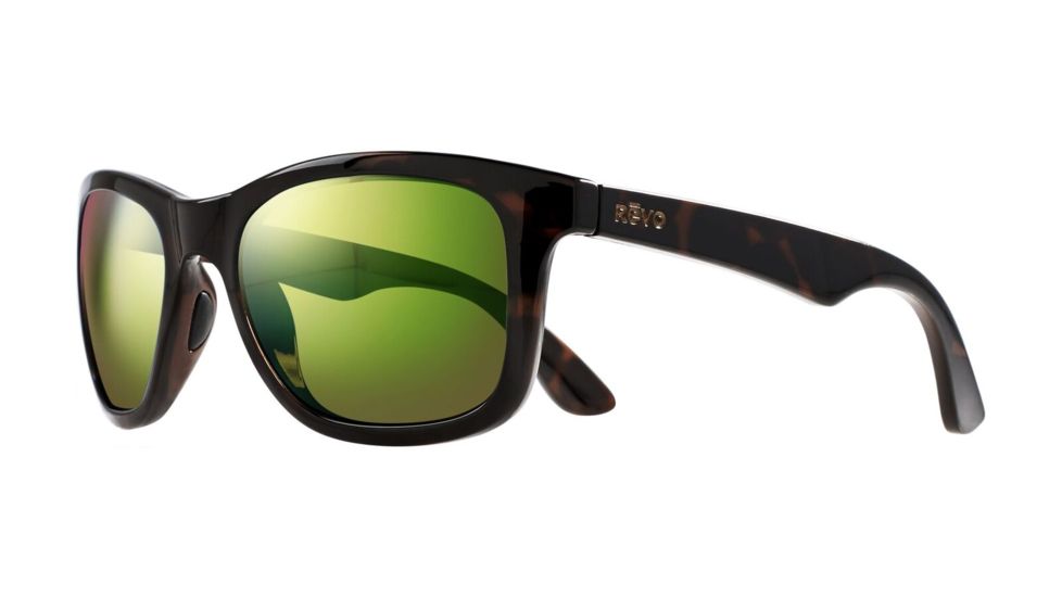 Revo Huddie Eyewear - Unisex - Sunglasses, Tortoise Frame, Green Water Lens, Polarized, RE 1000 12 GN