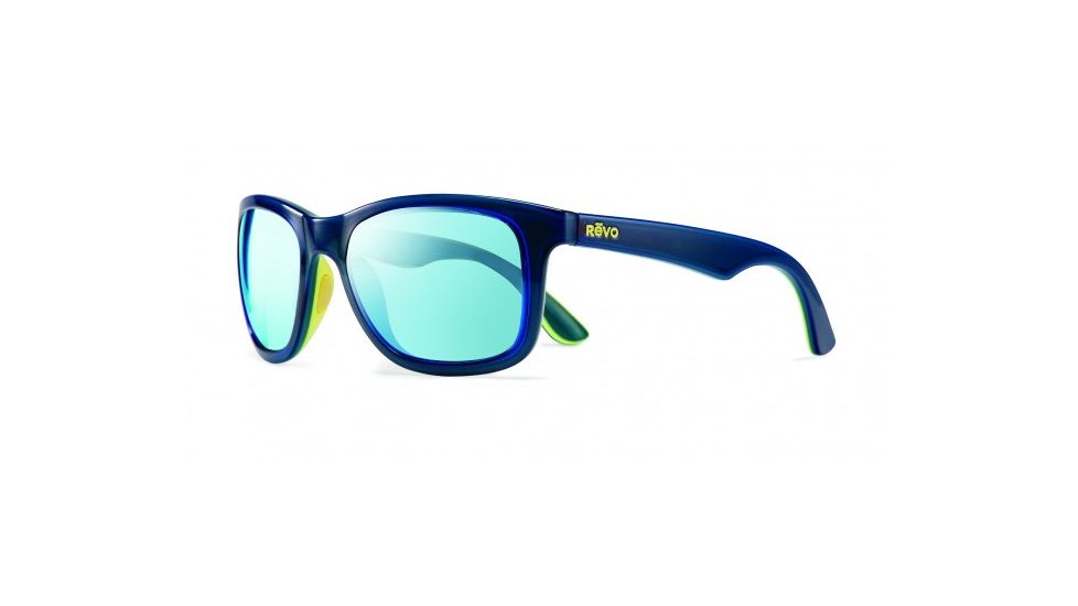 Revo Huddie Progressive Prescription Sunglasses, Navy/Yellow/Teal Frame, Polarized, RE 1000 15 BLPR