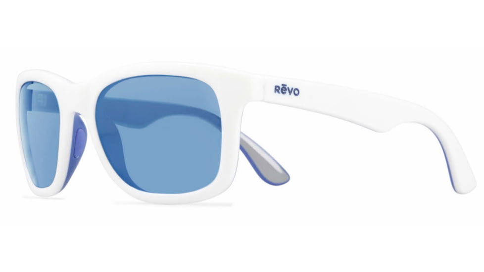 Revo Huddie Sunglasses, White/Blue/Grey Frame, Green Water Lens, Polarized, RE 1000 09 GN