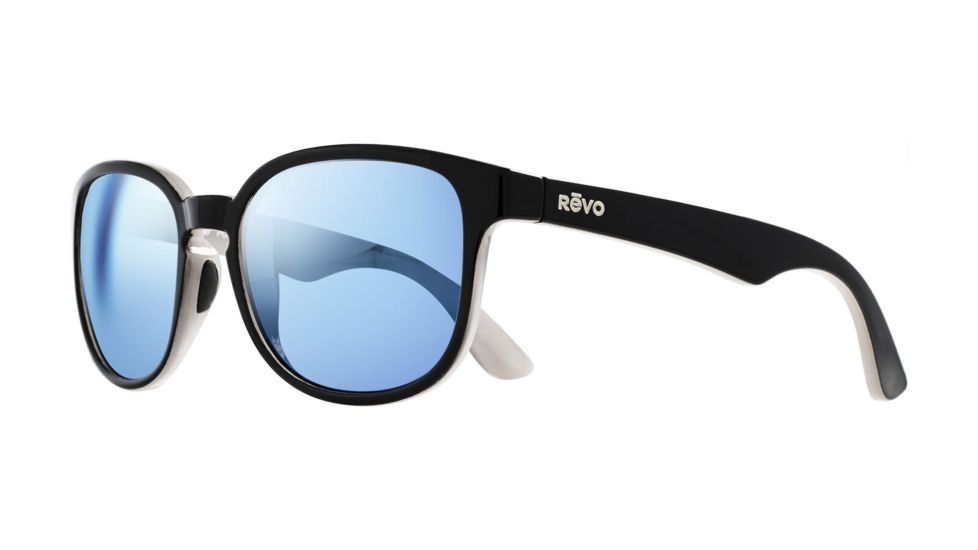 Revo Kash Eyewear - Unisex - Sunglasses, Black/Cream Frame, Blue Water Lens, Polarized, RE 1028 11 BL