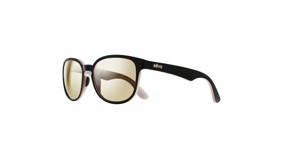 Revo Kash Eyewear - Unisex - Sunglasses, Black/Cream Frame, Champagne Lens, Polarized, RE 1028 11 CH