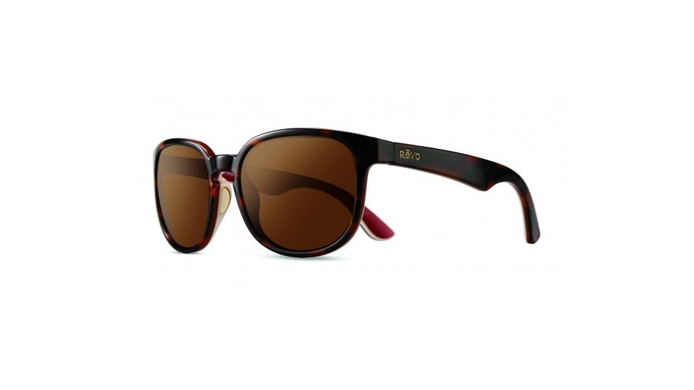 Revo Kash Global Fit Sunglasses, Tort/Bone/Red Frame, Terra Lens, Polarized, RE 1028GF 02 BR