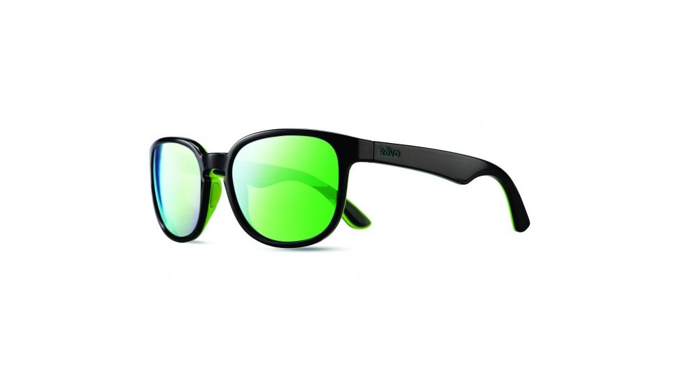 Revo Kash Sunglasses, Black/Green/Blue Frame, Green Water Lens, Polarized, RE 1028 01 GN